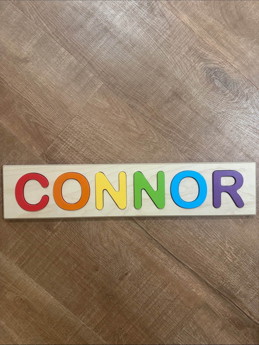 Personalized Rainbow Name Plaque - CONNOR - Multicolor Wooden Wall Sign